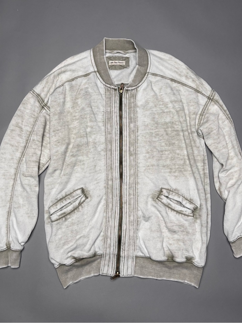 Free People Robby Army Washed Bomber